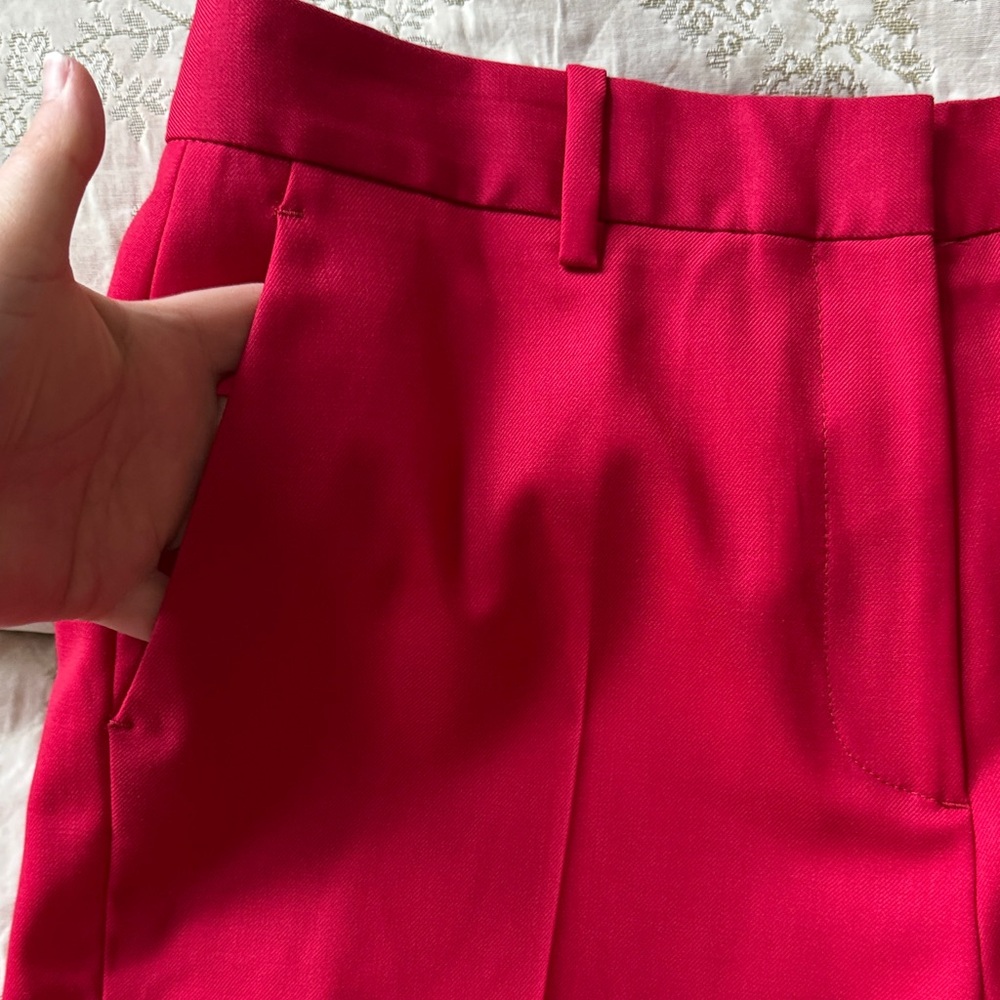 Argent Women's Red Straight Leg Wool Pants Size 8 - Picture 8 of 11